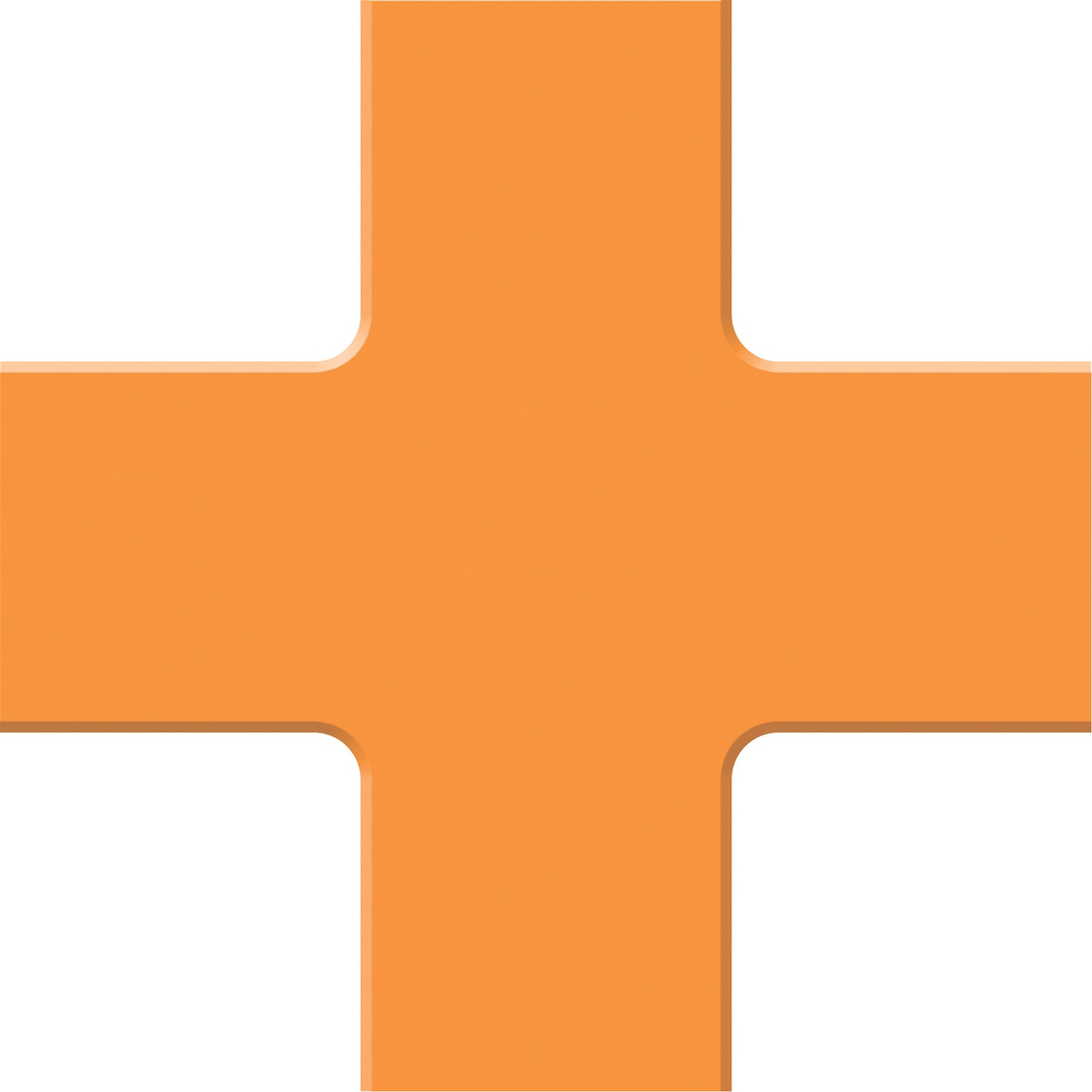 Accuform Signs Tough-Mark™ Heavy-Duty Floor Marking, Cross, 6" L x 6" W, Orange, Polyethylene