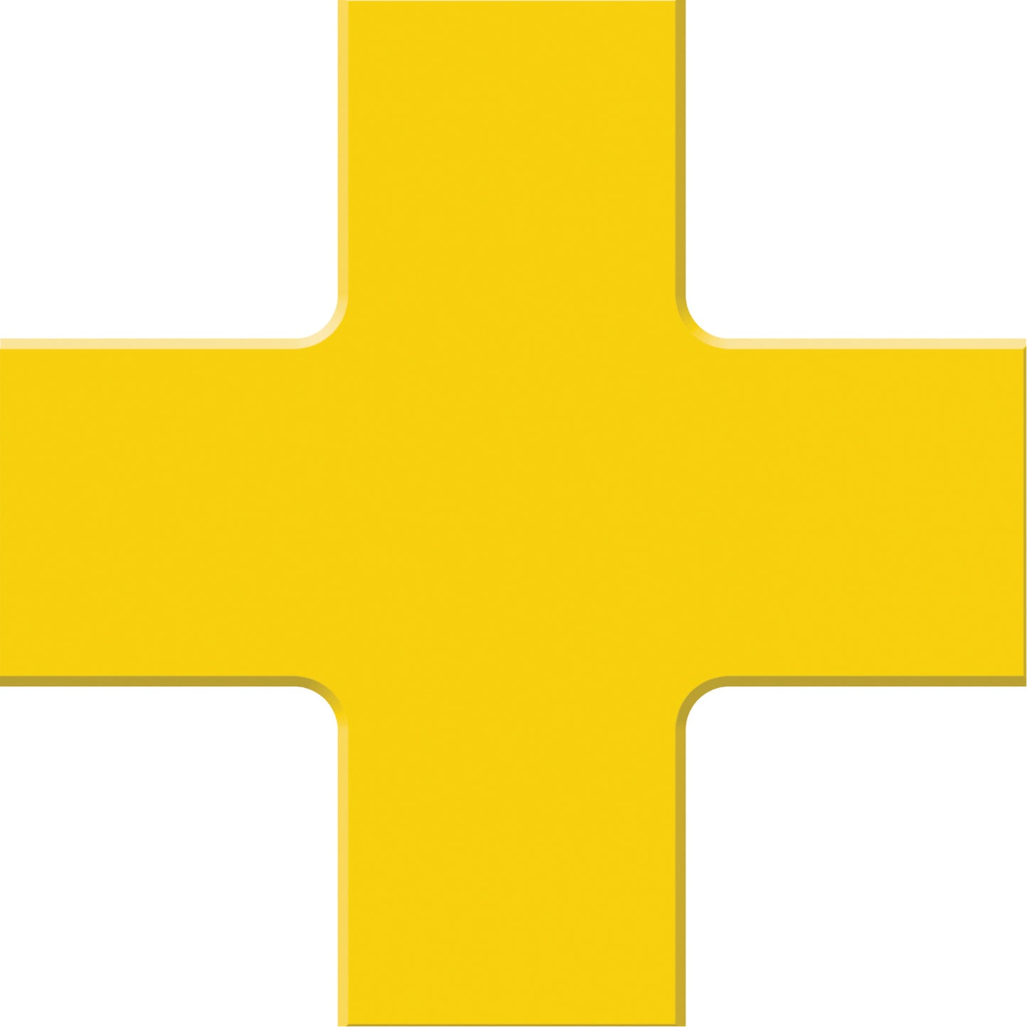 Accuform Signs Tough-Mark™ Heavy-Duty Floor Marking, Cross, 6" L x 6" W, Yellow, Polyethylene