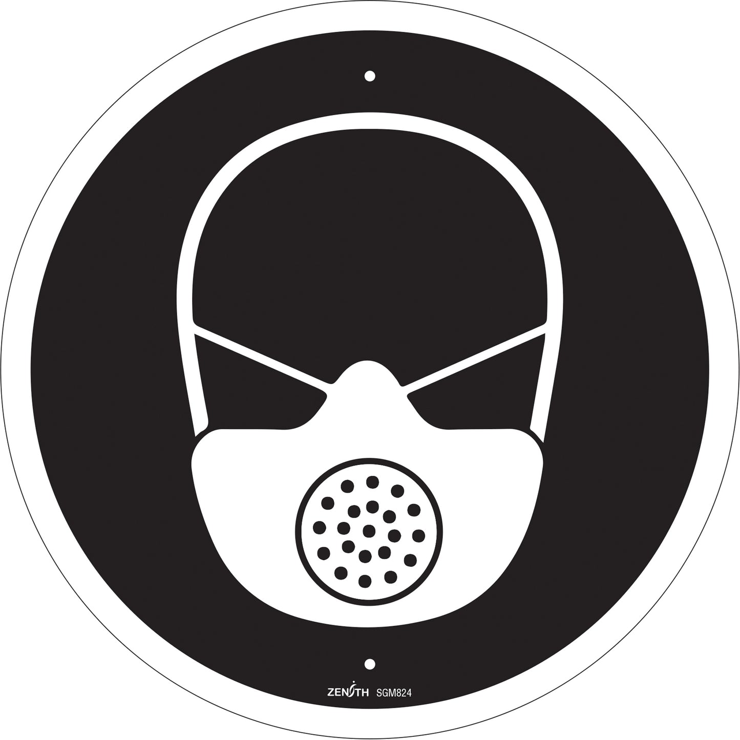 Zenith Safety Products Respiratory Protection Required CSA Standard Safety Sign, 12" x 12", Plastic, Pictogram