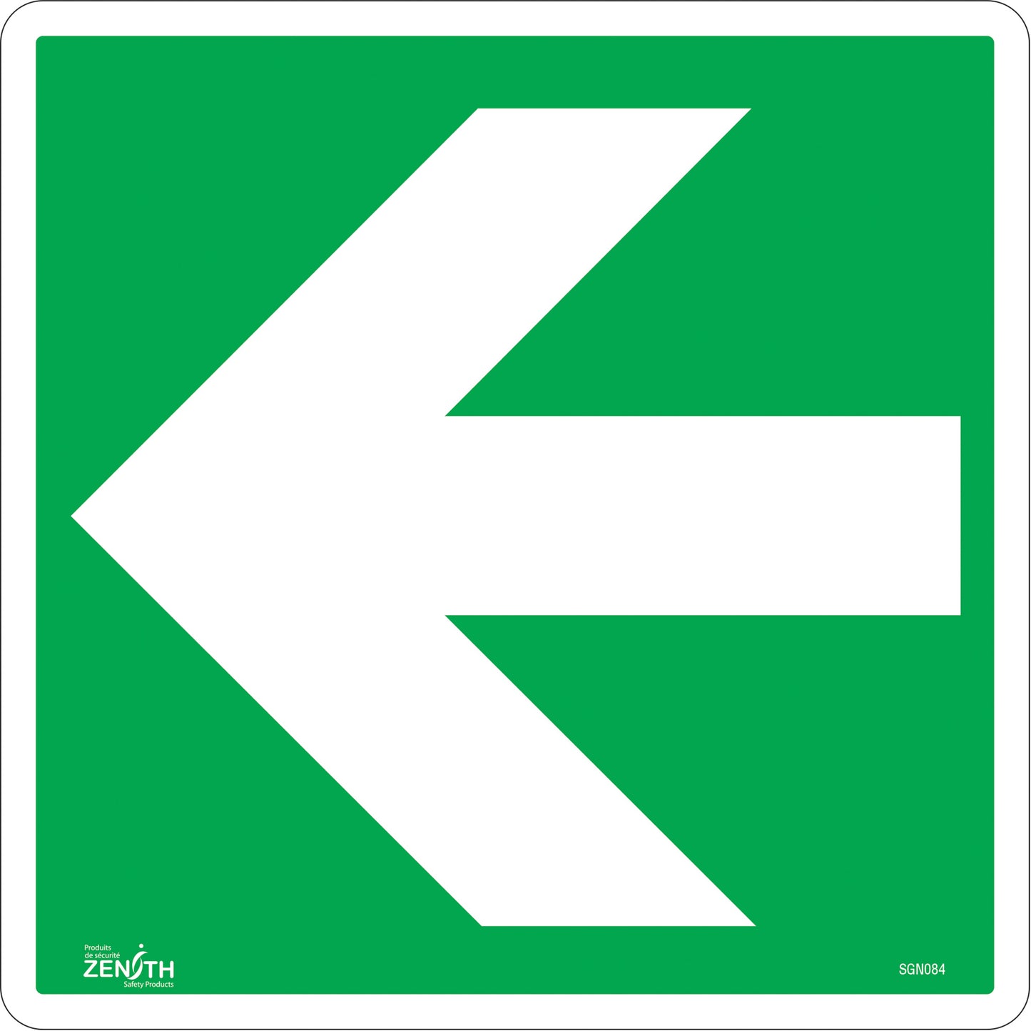 Zenith Safety Products Arrow CSA Standard Safety Sign, 12" x 12", Vinyl, Pictogram