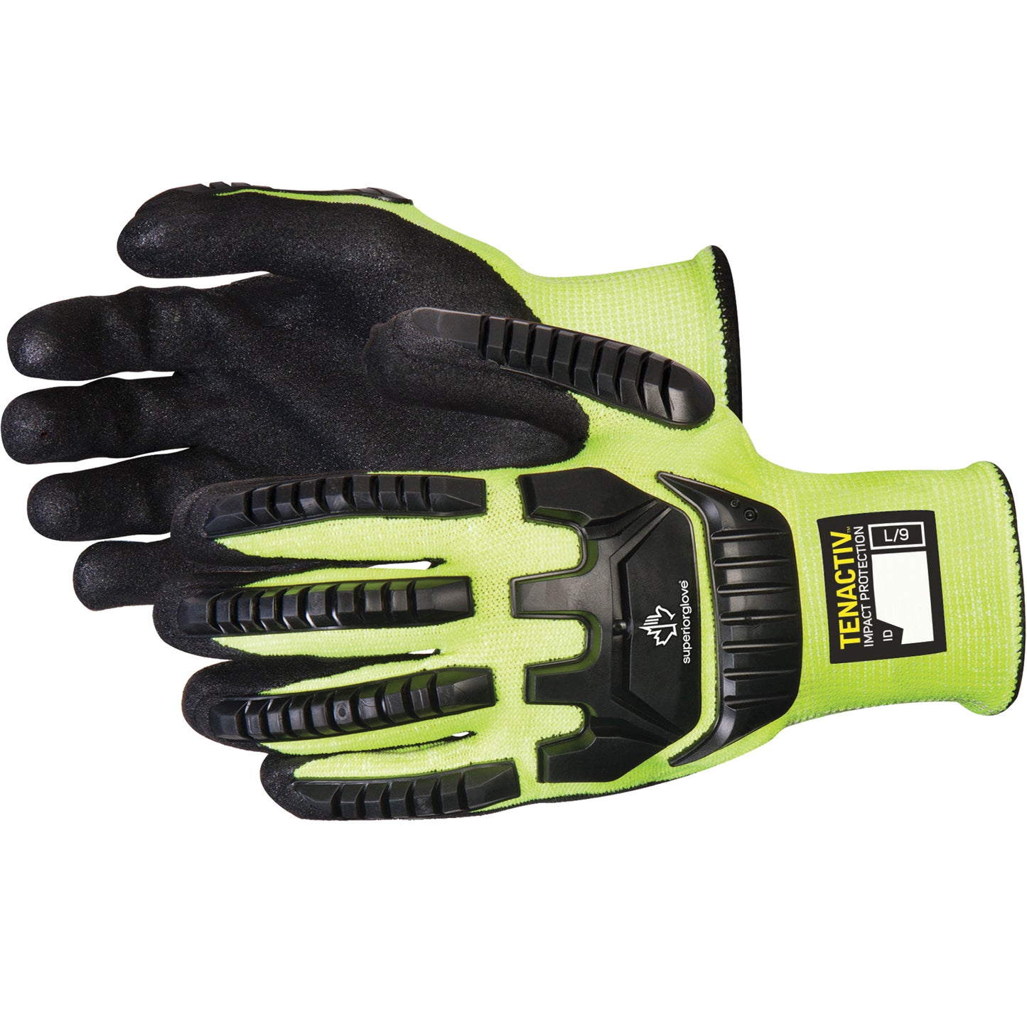 Superior Glove Works Ltd. Anti-Impact Hi-Viz Gloves, Size 7, 13 Gauge, Nitrile Coated, TenActiv™ Shell, ASTM ANSI Level A4
