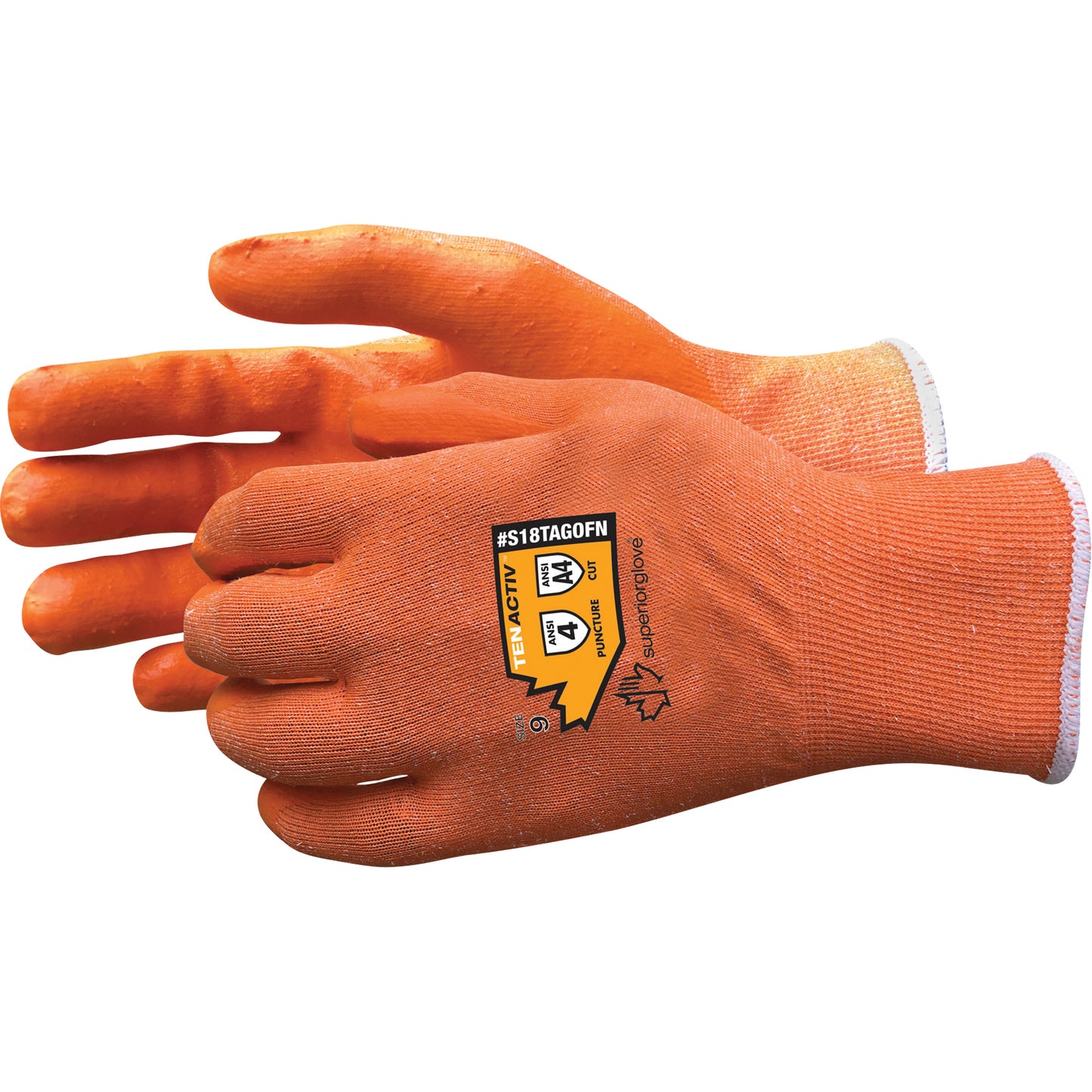 Superior Glove Works Ltd. Composite Filament Fibre Gloves, Size 10, 18 Gauge, Foam Nitrile Coated, TenActiv™ Shell, ASTM ANSI Level A4