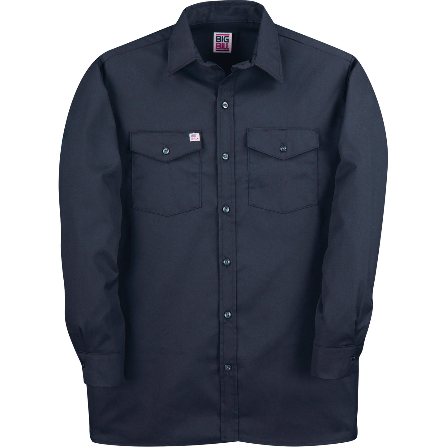 Big Bill Long-Sleeved Twill Work Shirt, Men's, 5X-Large, Navy Blue