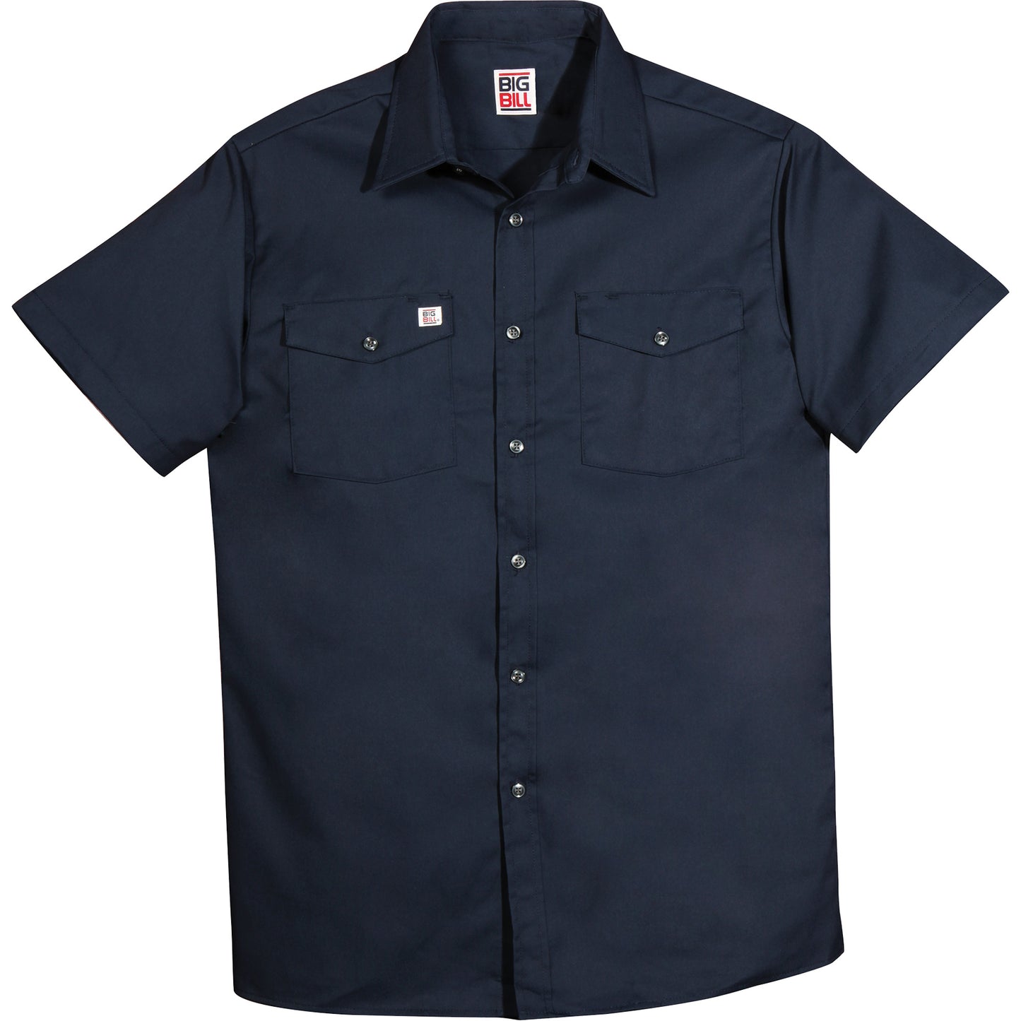 Big Bill Short-Sleeved Twill Work Shirt, Men's, 2X-Large (Tall), Navy Blue