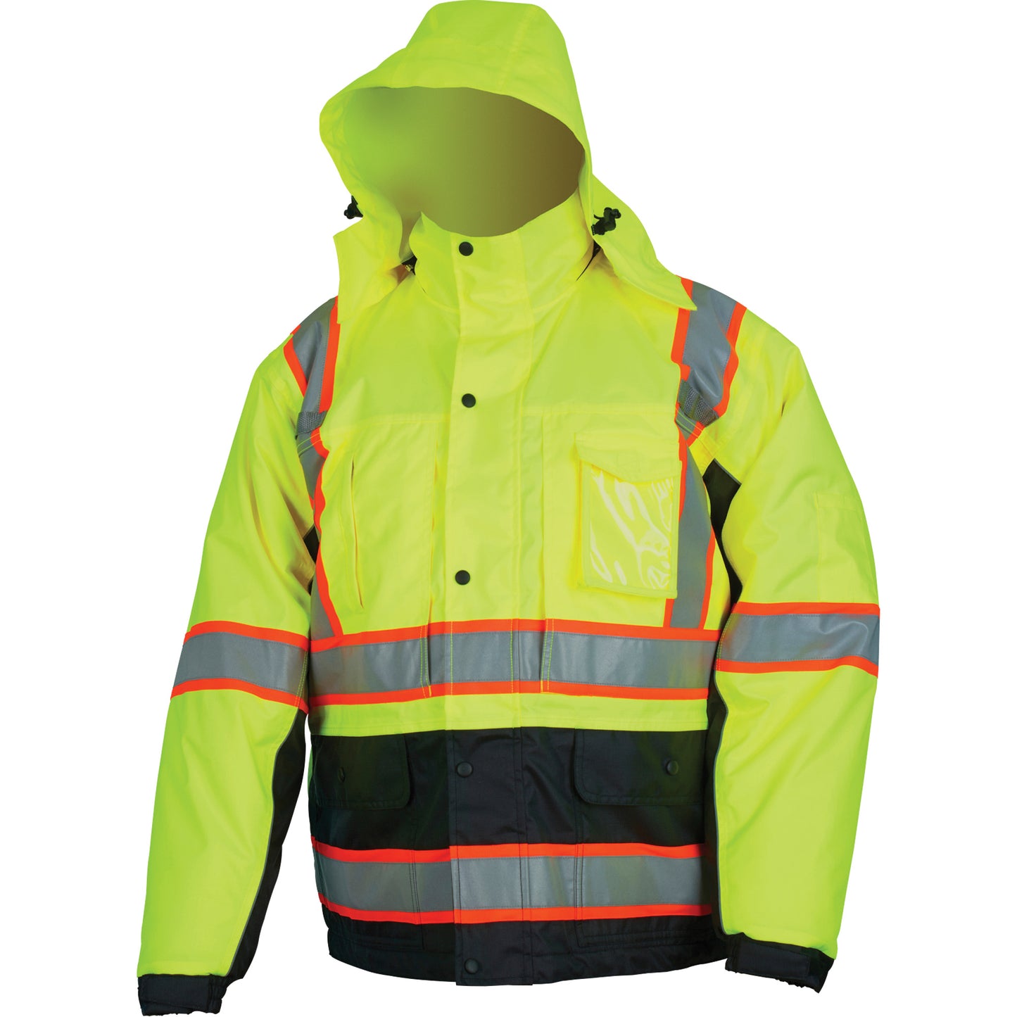 Mcr Safety Insulated High Visibility Jacket, Polyester/Polyurethane, High Visibility Lime-Yellow, 4X-Large