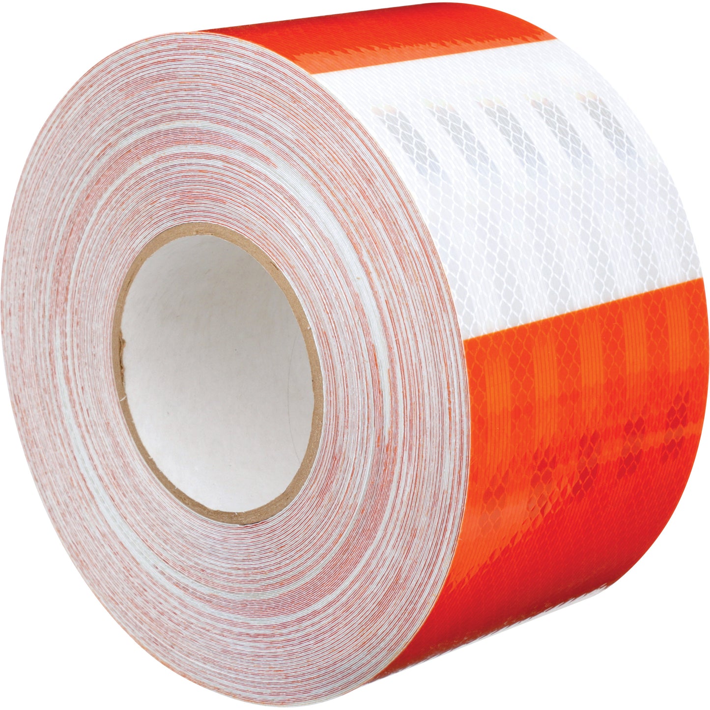 3M High Intensity Prismatic Grade Barricade Sheeting, 4" W x 150' L, 19 mils, Orange and White