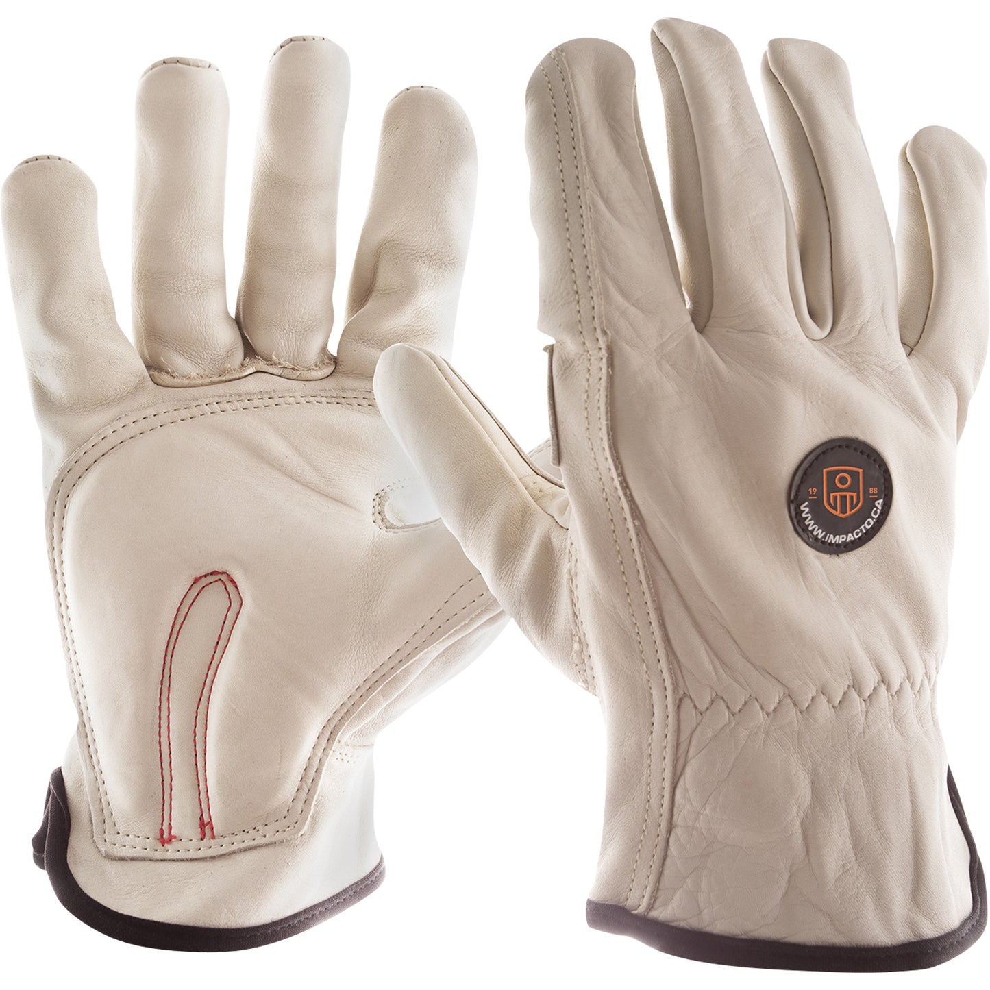 Impacto Carpal Tunnel Impact Gloves, Small, Cowhide Palm, Driver Cuff