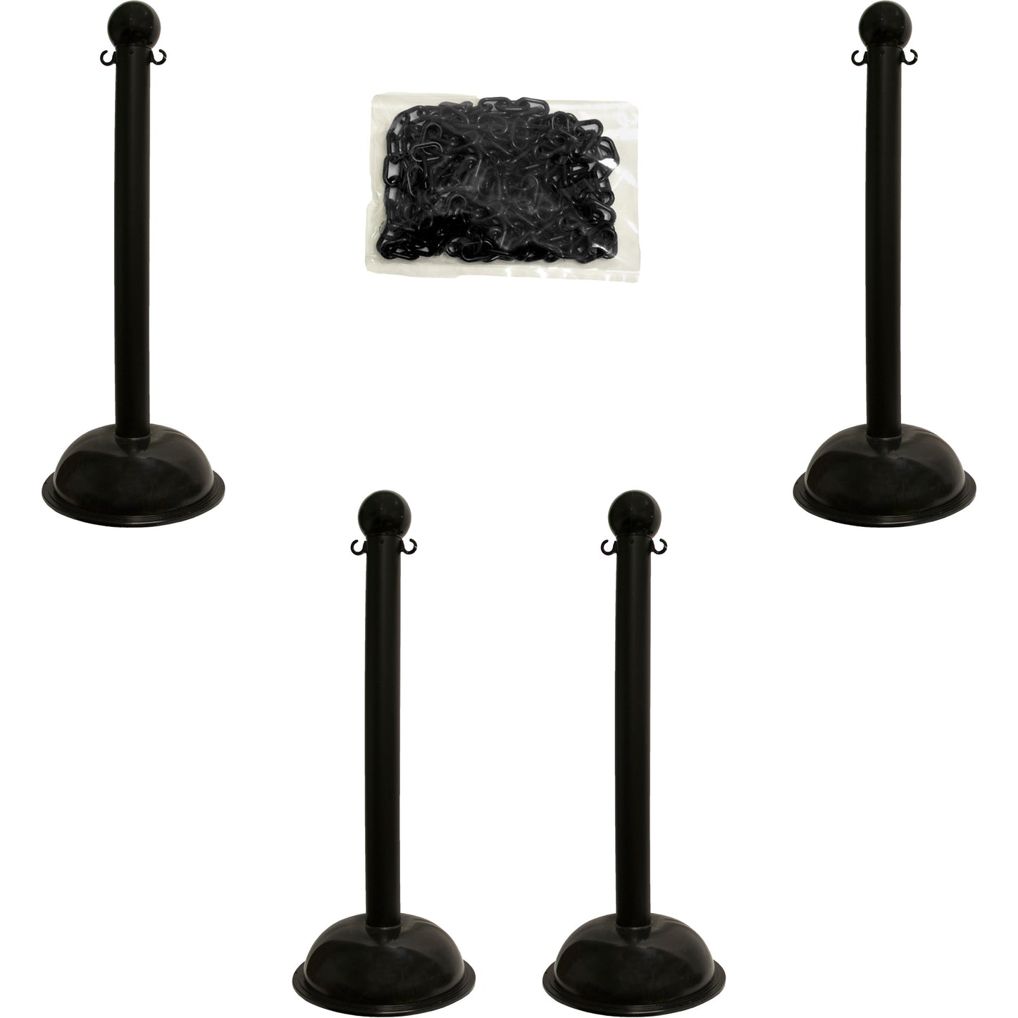 Mr. Chain Heavy-Duty Stanchion & Chain Kit, 41" High, Black
