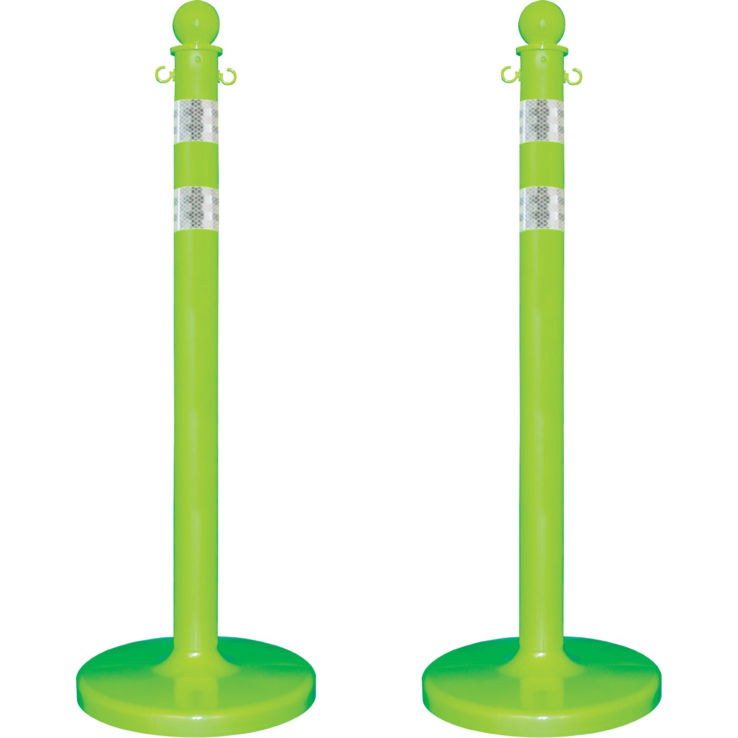 Mr. Chain Medium-Duty Reflective Stanchion Set, 40" High, Green