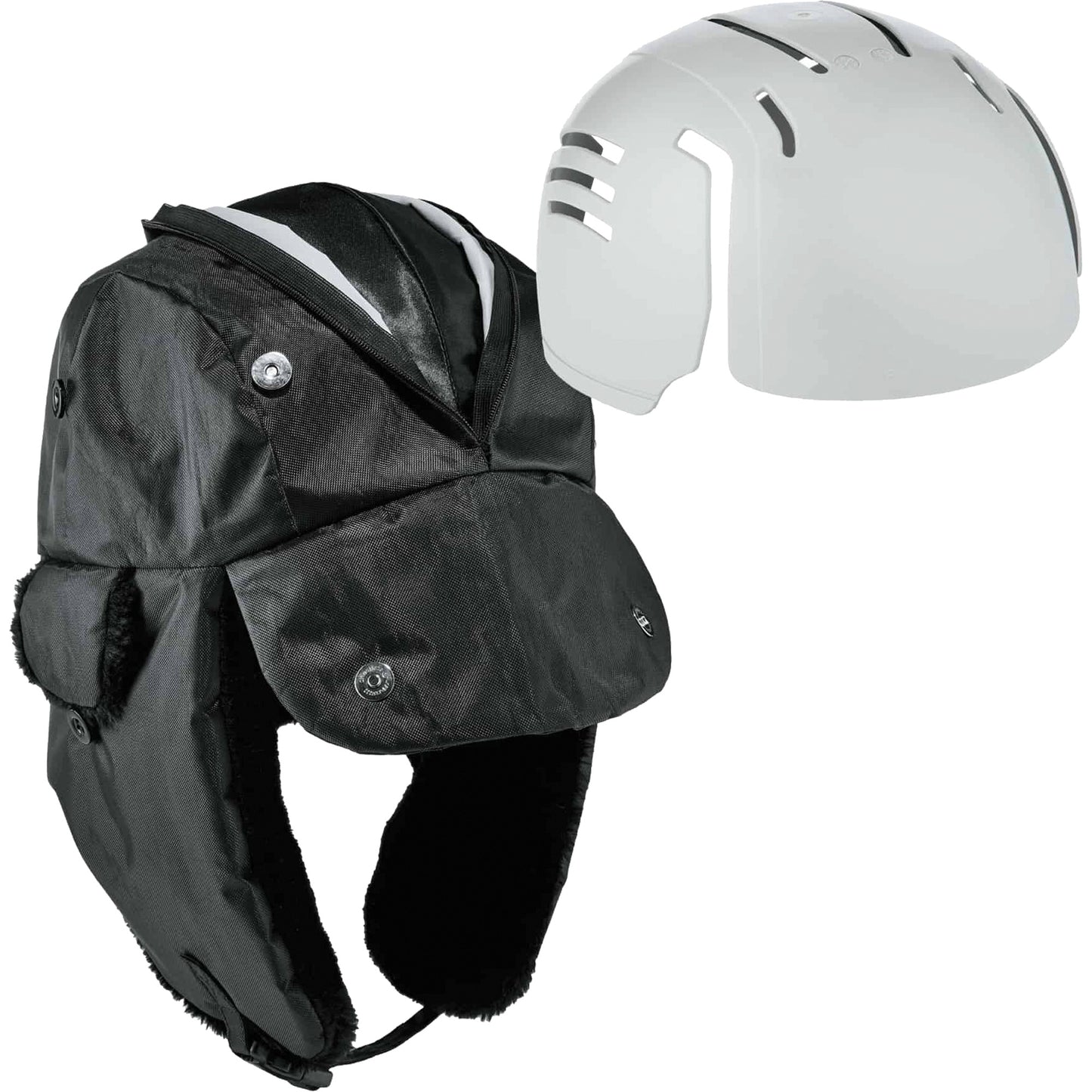 Ergodyne N-Ferno® Zippered Trapper Hat with Bump Cap Insert, Polyurethane/Satin Lining, Large/X-Large, Black