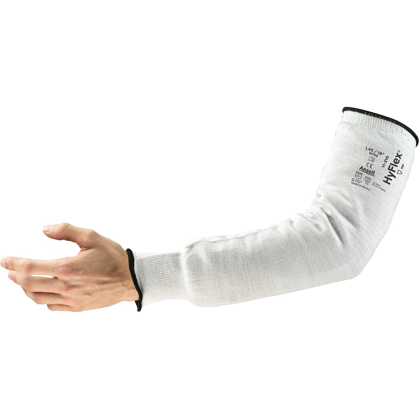 Ansell HyFlex® 11-210 Series Narrow Cut Resistant Sleeve, Intercept™, 18", ASTM ANSI Level A2/EN 388 Level 2, Grey