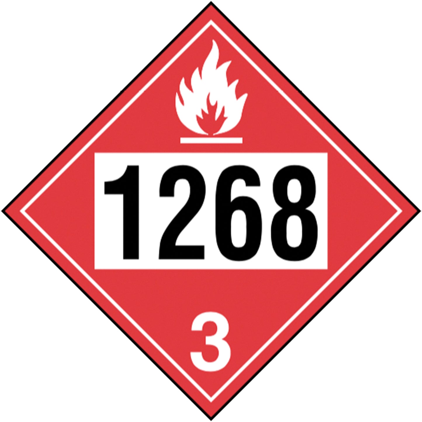 Incom Top Tape & Label 1268 Petroleum Distillates TDG Placard, Adhesive Vinyl