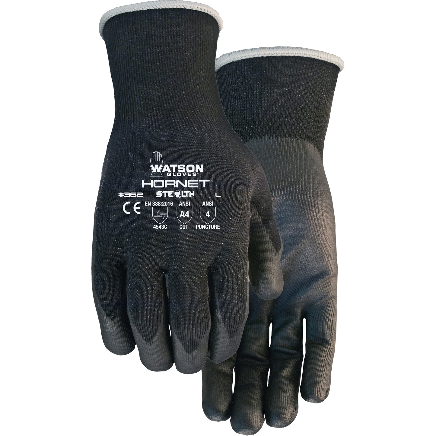 Watson Gloves Stealth Hornet Cut Resistant Gloves, Size 2X-Large, 18 Gauge, Foam Nitrile Coated, Nylon/HPPE/Spandex/Glass Fibre Shell, ASTM ANSI Level A4/EN 388 Level 5