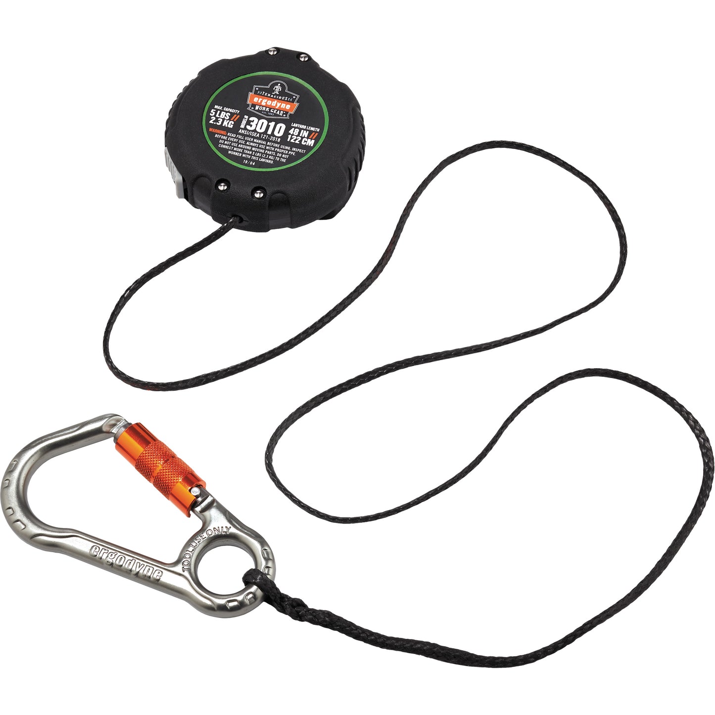 Ergodyne Squids® 3010 Tool Lanyard, Retractable, Carabiner/Clip