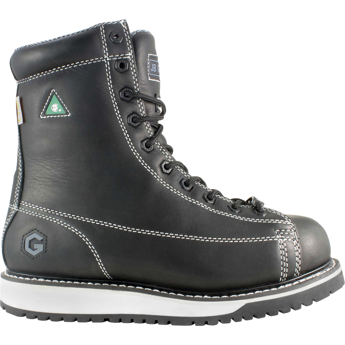 JB Goodhue Rigger Work Boots, Leather, Steel Toe, Size 11, Impermeable