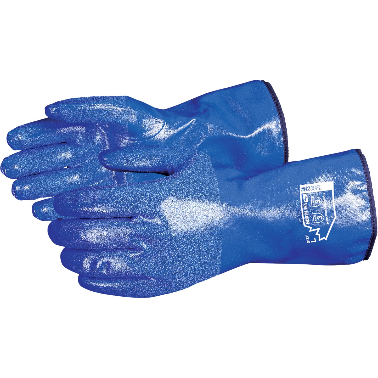 Superior Glove Works Ltd. North Sea™ Chemical Resistant Gloves, Size Small, 11" L, Nitrile, Fleece Inner Lining, Winter Weight