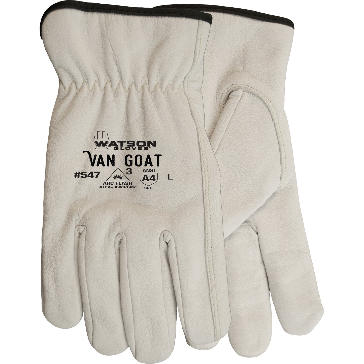 Watson Gloves Van Goat Cut Resistant Work Gloves, Large, 36 cal/cm², Level 3, NFPA 70E