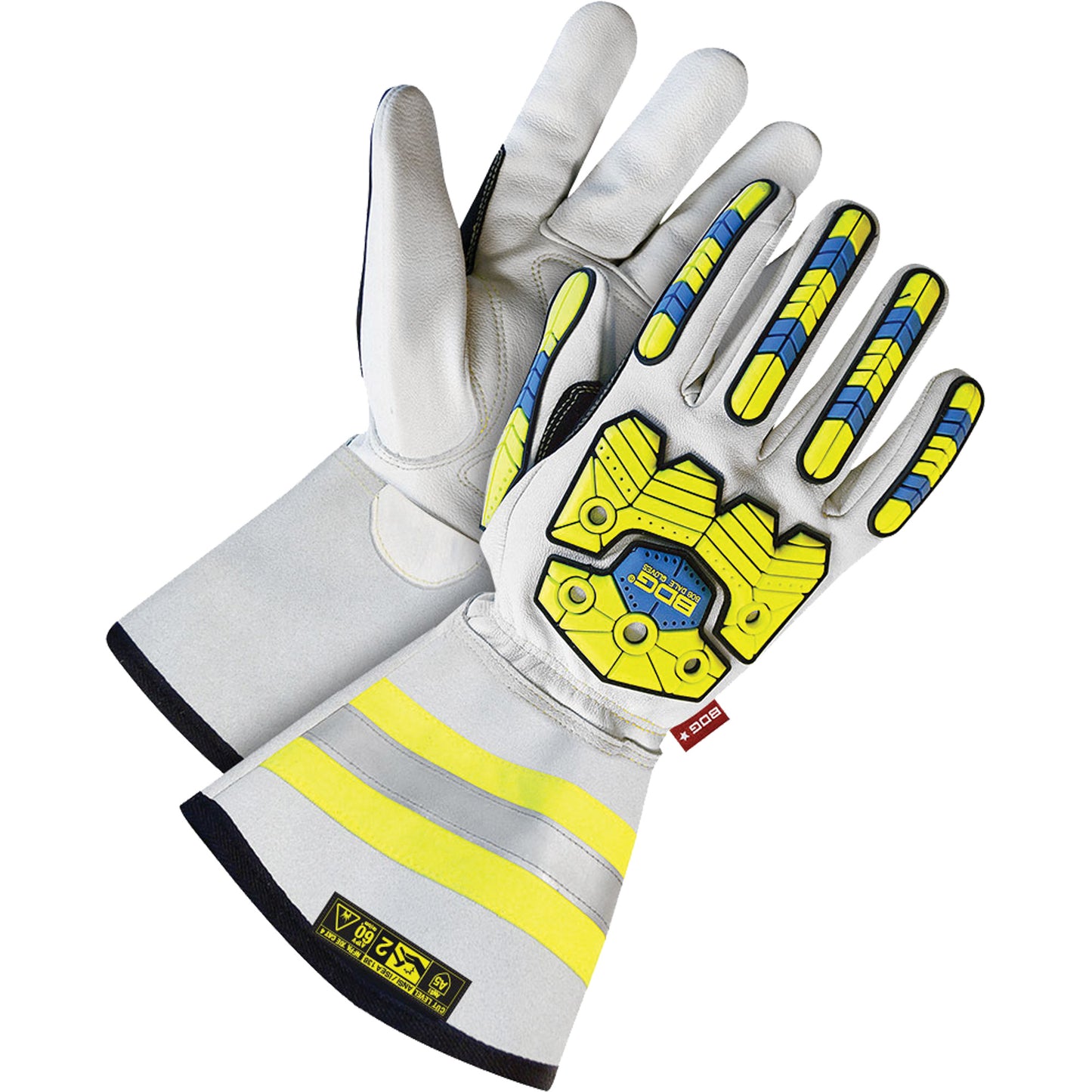 Bob Dale Gloves Arc Tek™ Cut & Impact Resistant Arc Gloves, Size 3X-Large, Goatskin/Cowhide Shell, ANSI/ISEA 105 Level 2/ASTM ANSI Level A5