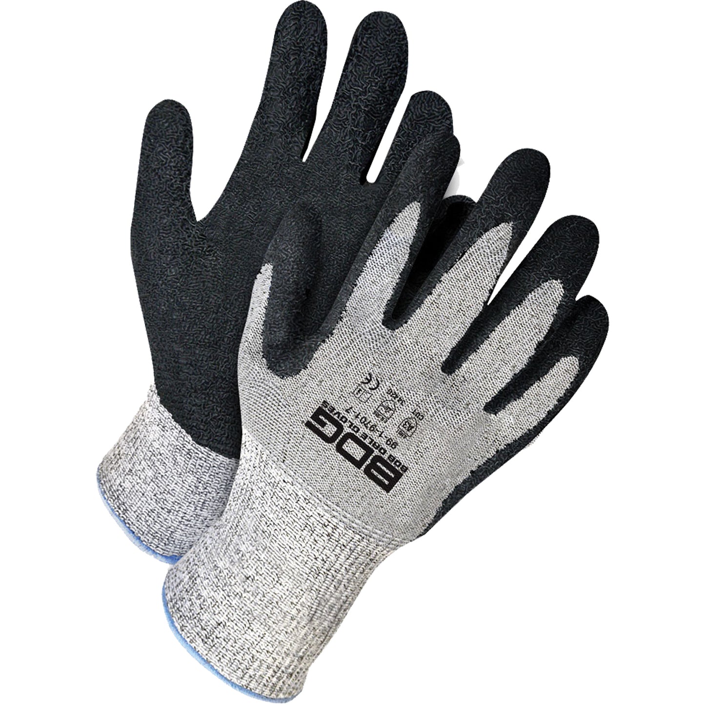 Bob Dale Gloves Cut-X™ Coated Gloves, Size 7, Rubber Latex Coated, HPPE Shell, ASTM ANSI Level A3