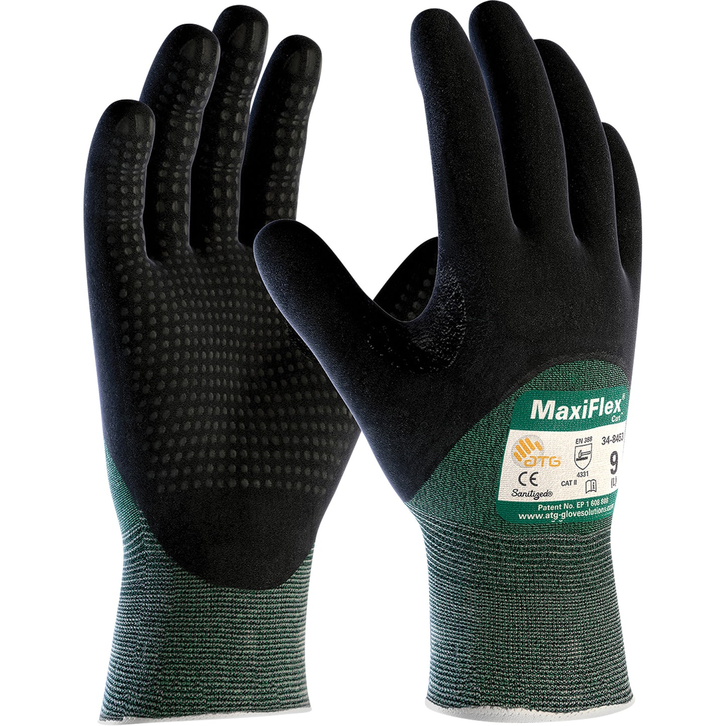 Protective Industrial Products ATG MaxiFlex® Cut™ Cut Resistant Gloves, Size X-Large, 15 Gauge, Foam Nitrile Coated, HPPE Shell, ASTM ANSI Level A2/EN 388 Level 3/EN 388 Level B