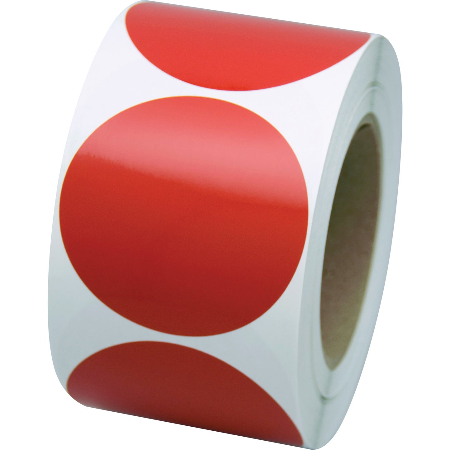 Incom Top Tape & Label Marking Shapes, Circle, 3" L x 3" W, Red, Vinyl