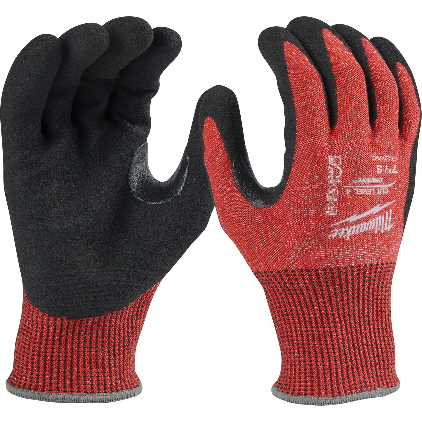 Milwaukee Dipped Cut-Resistant Gloves, Size Large, 15 Gauge, Nitrile Coated, Nylon/Lycra® Shell, ASTM ANSI Level A4