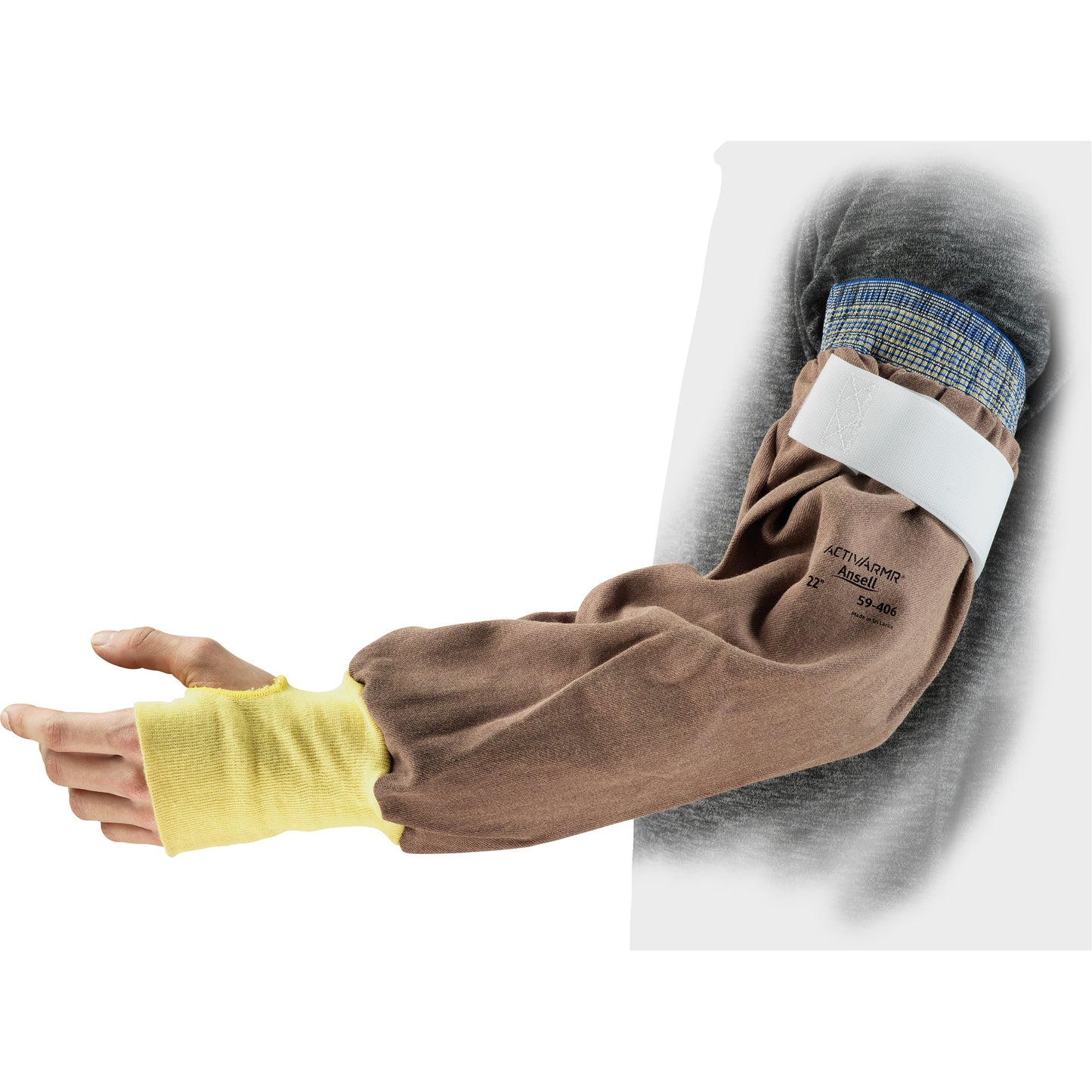Ansell ActivArmr® 59-406 Welding Sleeve, 22" L, Brown