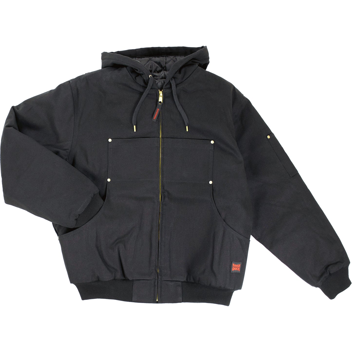 Tough Duck Hooded Duck Bomber Jacket, Men's, 4X-Large, Black