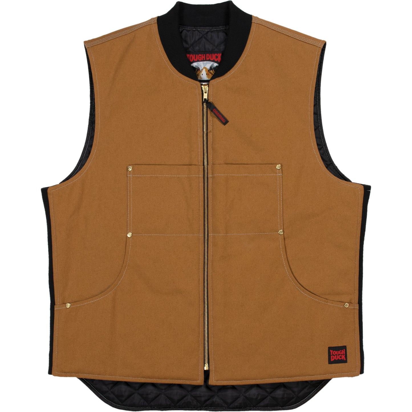 Tough Duck WV04 Moto Vest, Men's, 5X-Large, Brown