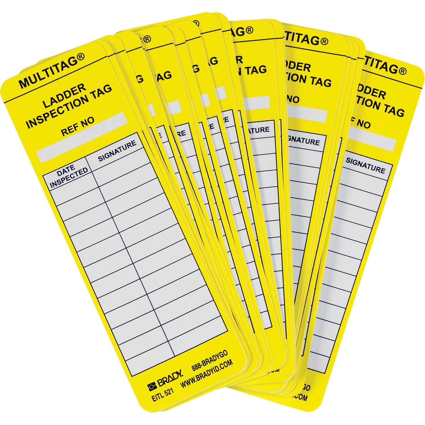 Brady Laddertag Inserts, Plastic, 2" W x 6-1/2" H, English