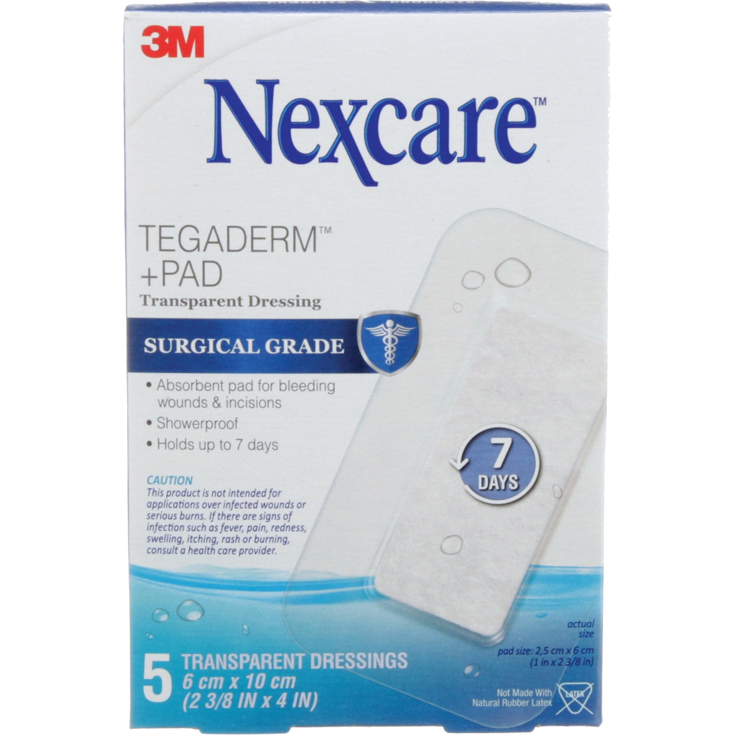 3M Nexcare™ Tegaderm™ + Pad Transparent Dressing, Rectangular/Square, 4", Plastic, Sterile