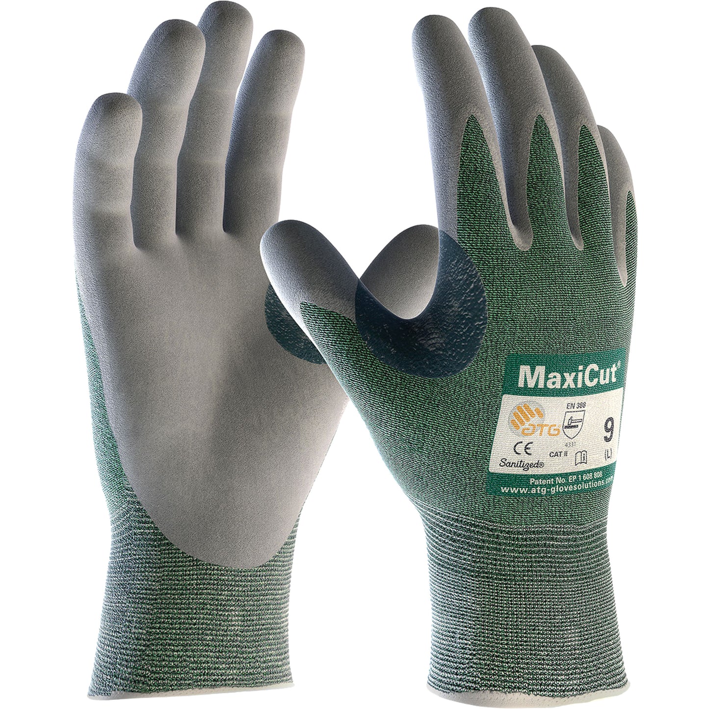 Protective Industrial Products ATG MaxiCut® Engineered Yarn Cut Resistant Gloves, Size 2X-Large, 15 Gauge, Nitrile Coated, Engineered Yarn Shell, ASTM ANSI Level A2/EN 388 Level 3/EN 388 Level B