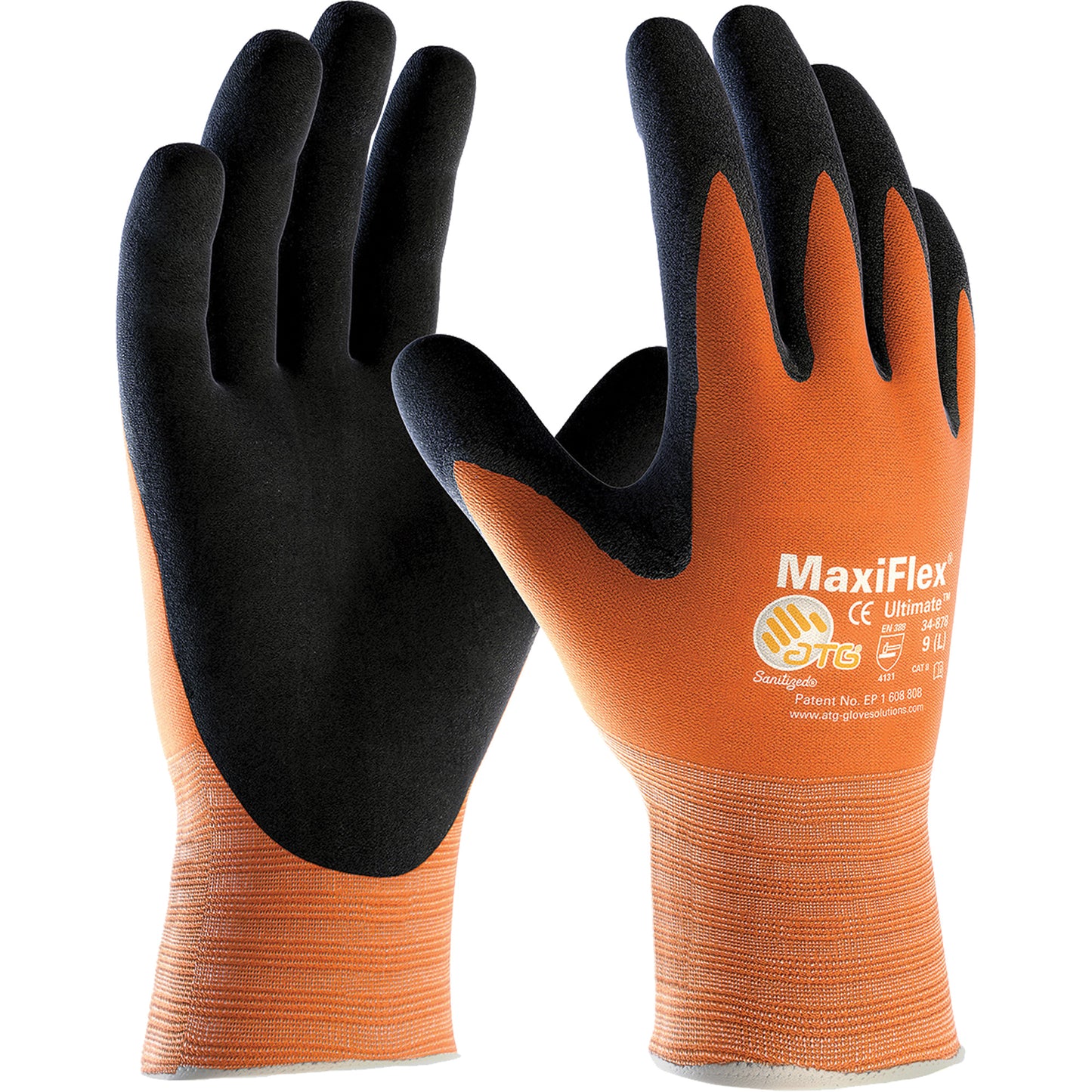 Protective Industrial Products ATG MaxiFlex® Ultimate™ High Visibility Seamless Gloves, X-Large, Nitrile Coating, 15 Gauge, Nylon/Lycra® Shell