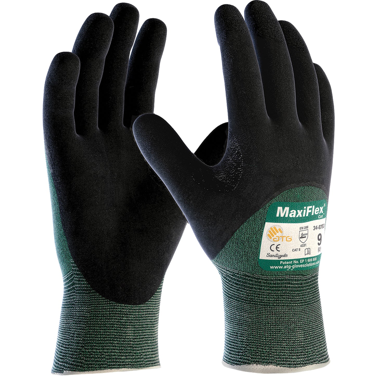 Protective Industrial Products ATG MaxiFlex® Cut™ Seamless Cut Resistant Gloves, Size X-Large, 15 Gauge, Nitrile Coated, Engineered Yarn Shell, ASTM ANSI Level A2/EN 388 Level 3/EN 388 Level B