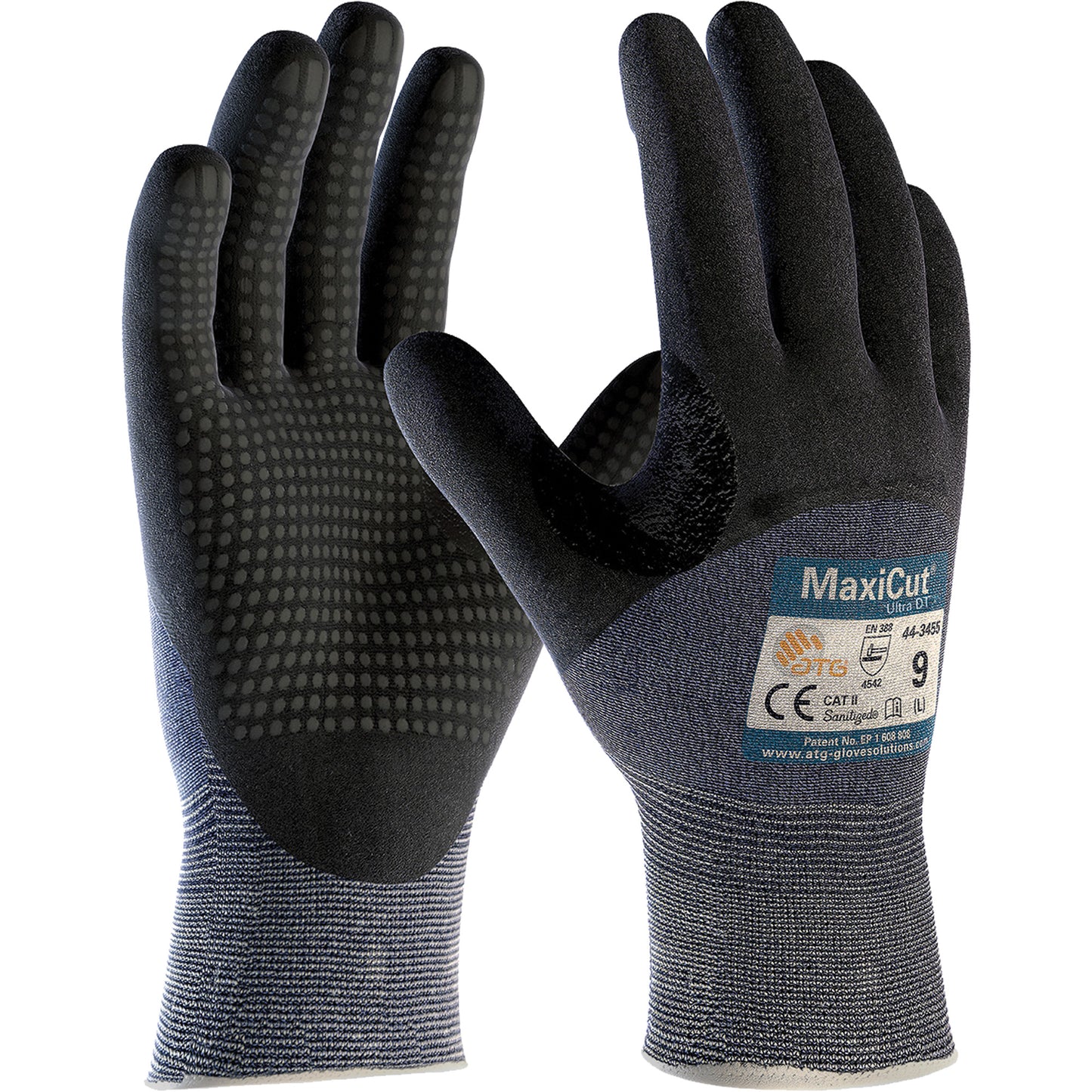 Protective Industrial Products ATG MaxiCut® Ultra DT™, Size Medium, 15 Gauge, Nitrile Coated, Engineered Yarn Shell, ASTM ANSI Level A3/EN 388 Level 5/EN 388 Level C