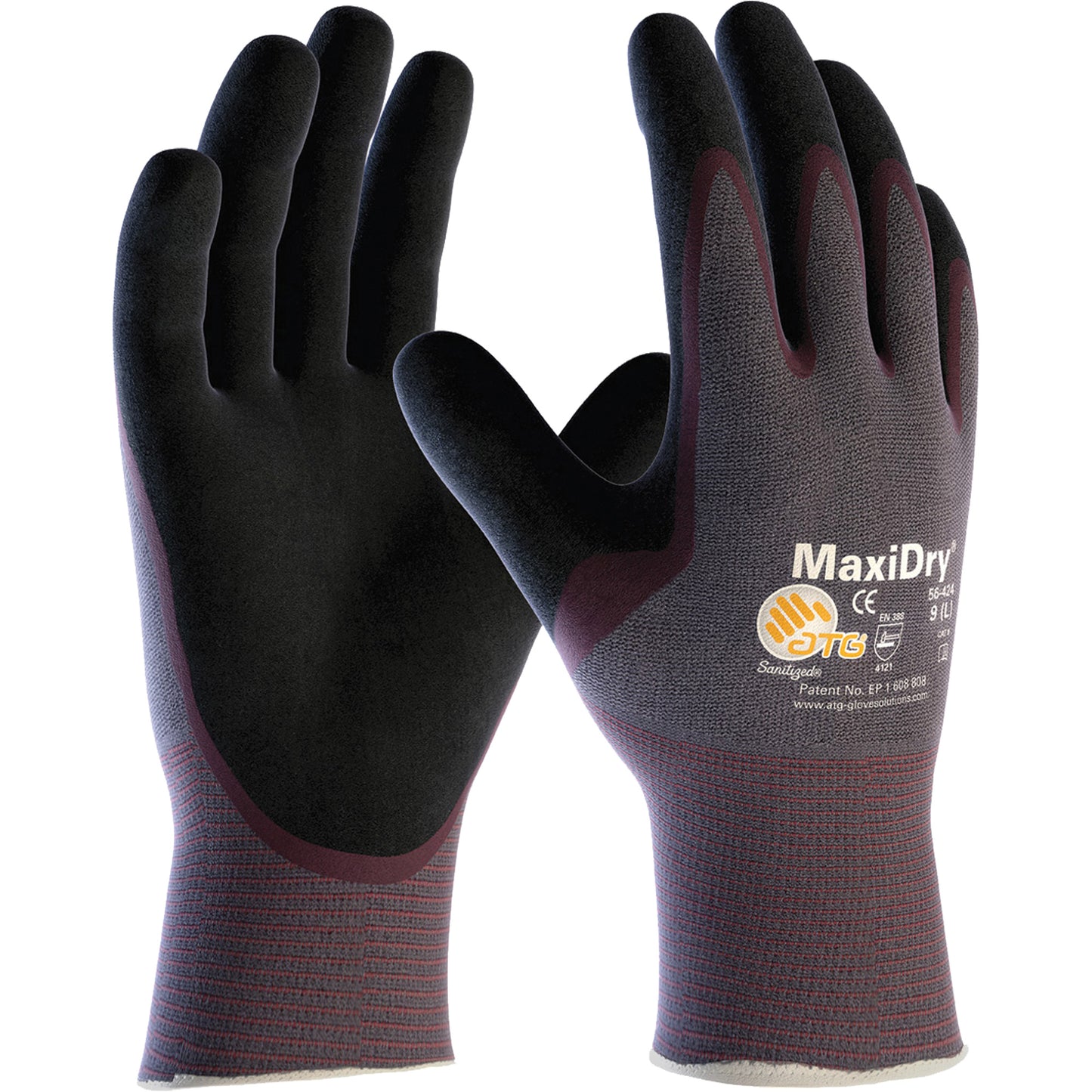 Protective Industrial Products ATG MaxiDry® Ultra Lightweight Seamless Gloves, X-Large, Nitrile Coating, 15 Gauge, Nylon/Elastane Shell