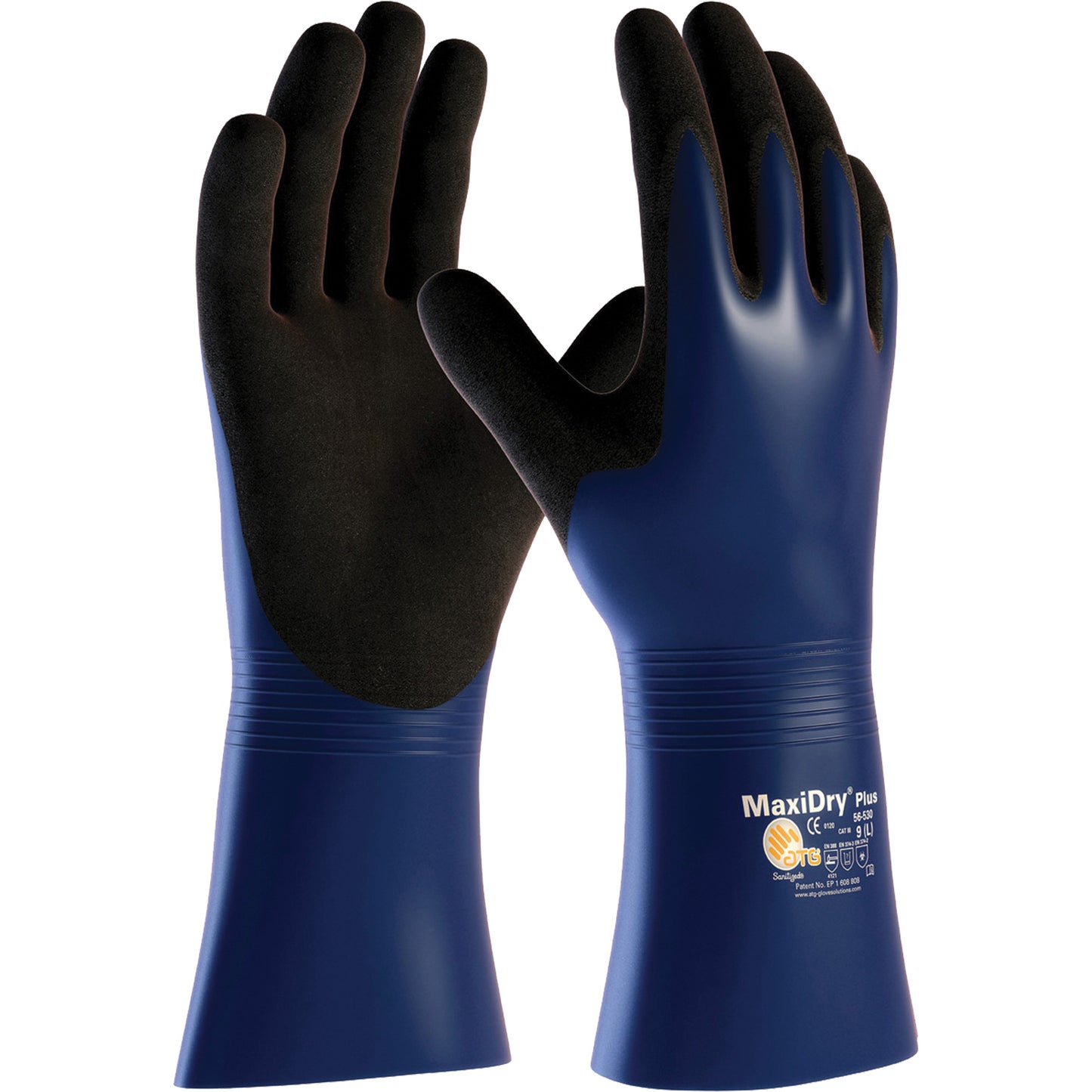 Protective Industrial Products ATG MaxiDry® Plus™ Chemical & Cut Resistant Gloves, Large, Nitrile Coating, Nylon/Elastane Shell