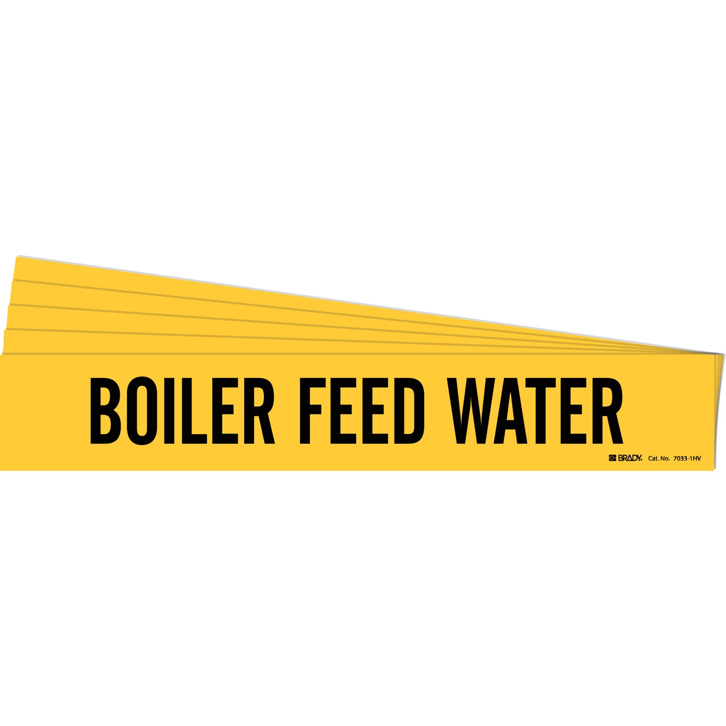 Brady "Boiler Feed Water" Pipe Marker, Self-Adhesive, 4" H x 24" W, Black on Yellow