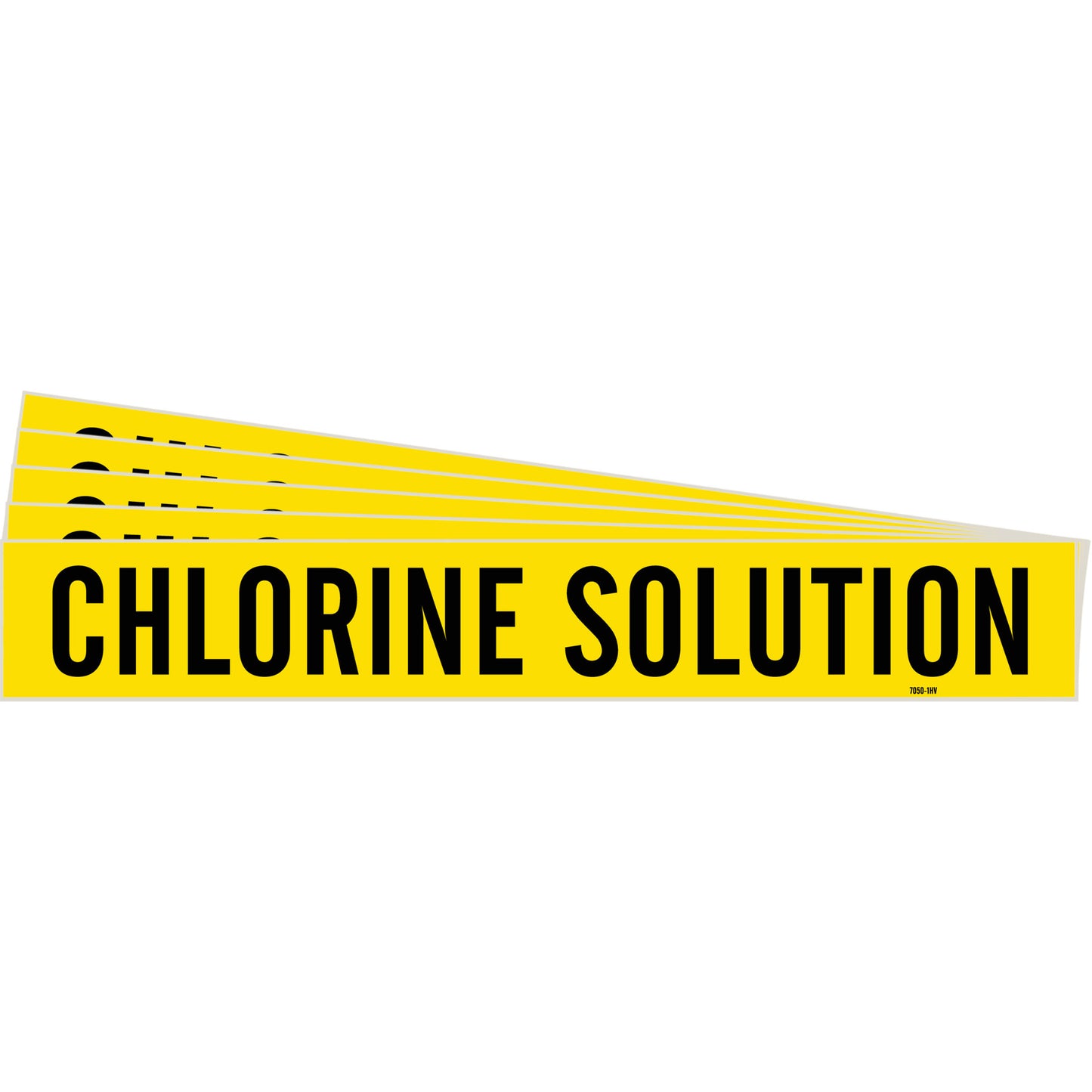Brady "Chlorine Solution" Pipe Marker, Self-Adhesive, 4" H x 24" W, Black on Yellow
