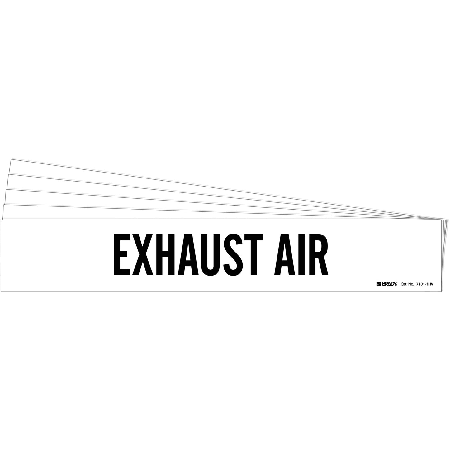 Brady "Exhaust Air" Pipe Marker, Self-Adhesive, 4" H x 24" W, Black on White