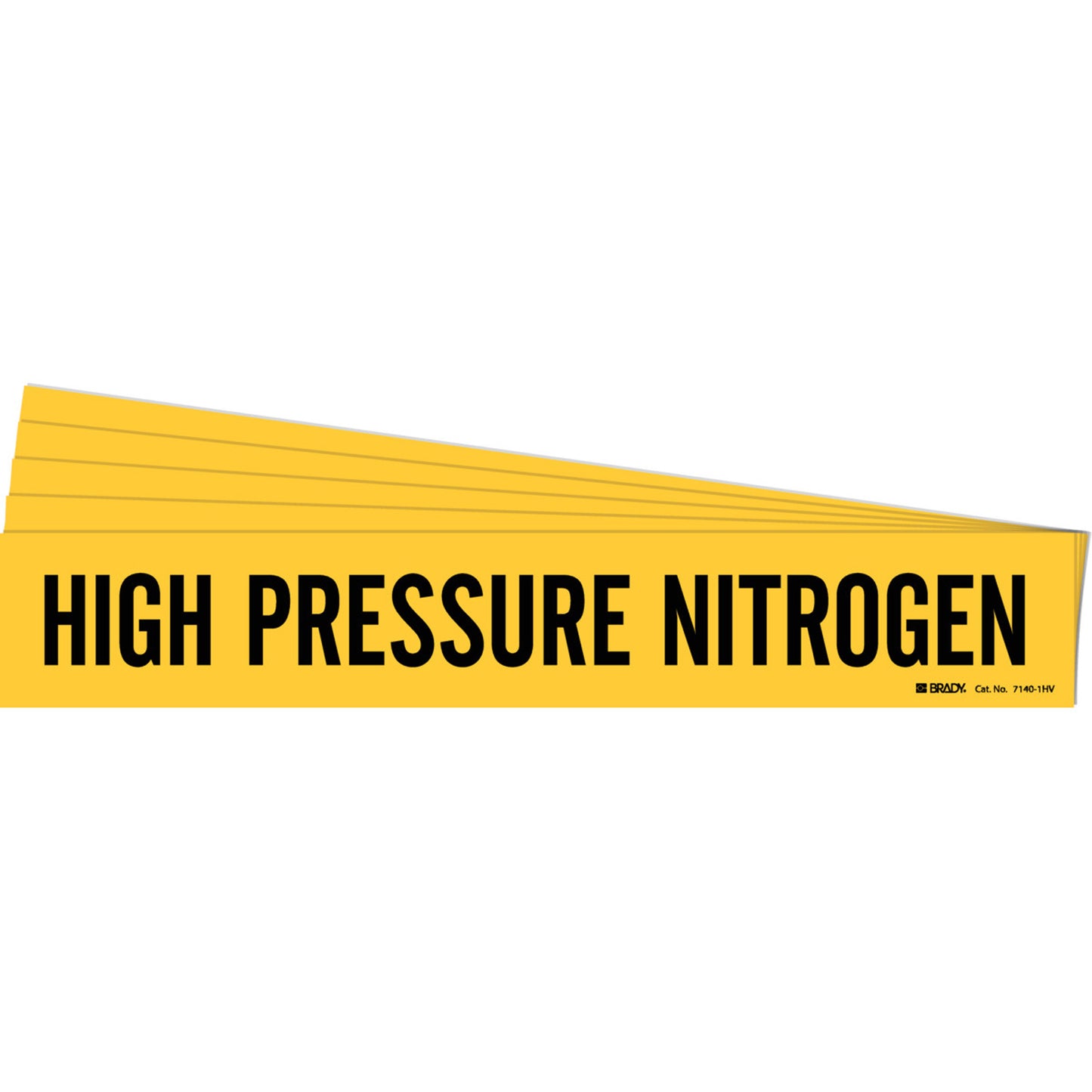 Brady "High Pressure Nitrogen" Pipe Marker, Self-Adhesive, 4" H x 24" W, Black on Yellow