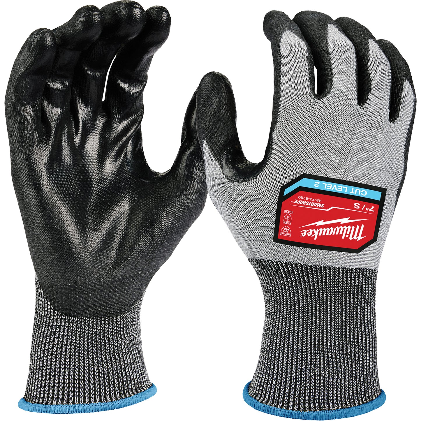 Milwaukee High Dexterity Gloves, Size Small, 18 Gauge, Polyurethane Coated, Polyethylene Shell, ANSI/ISEA 105 Level 2