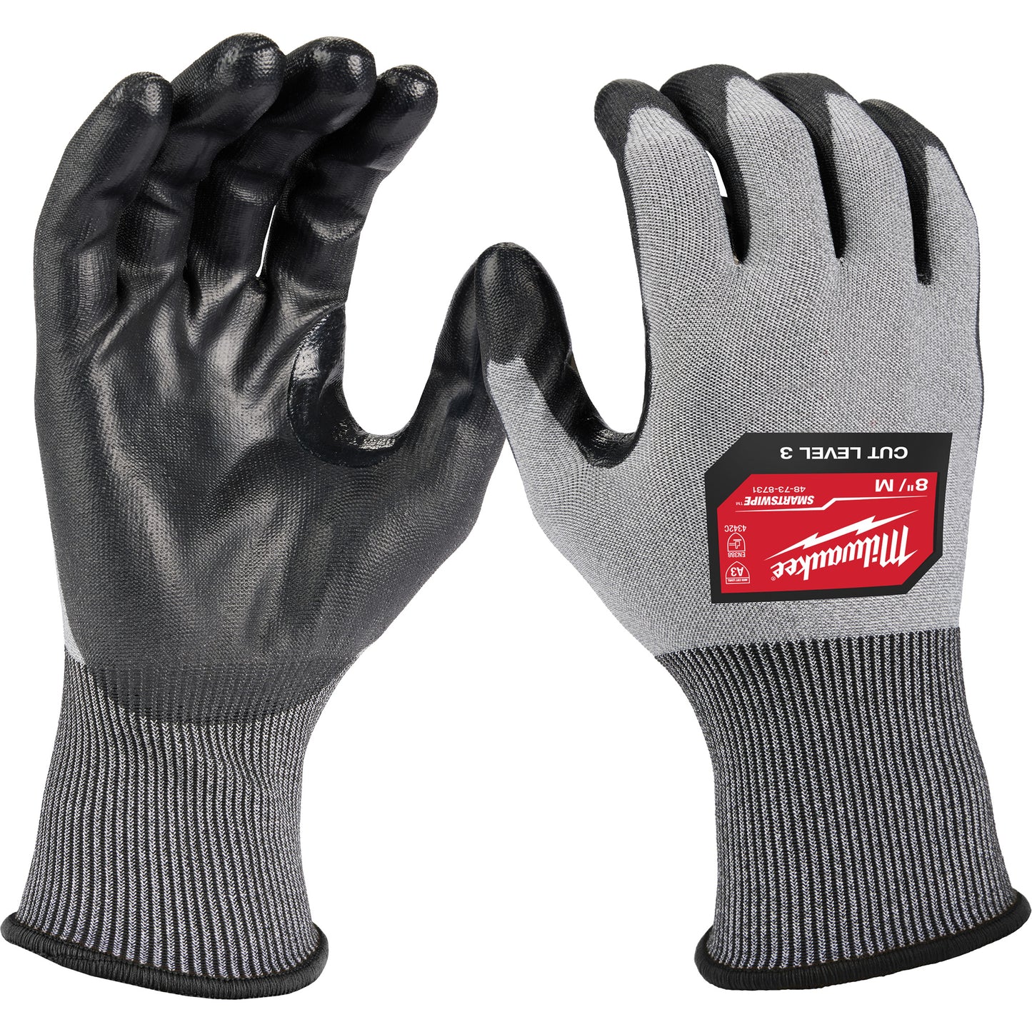 Milwaukee High Dexterity Gloves, Size Large, 18 Gauge, Polyurethane Coated, Polyethylene Shell, ANSI/ISEA 105 Level 4