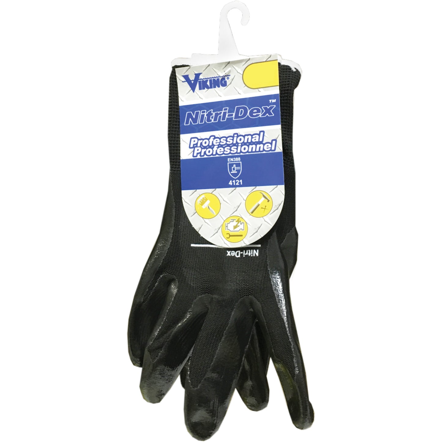 Viking Nitri-Dex Work Gloves, Size 9, Nitrile Coated, Polyester Shell, EN 388 Level 1