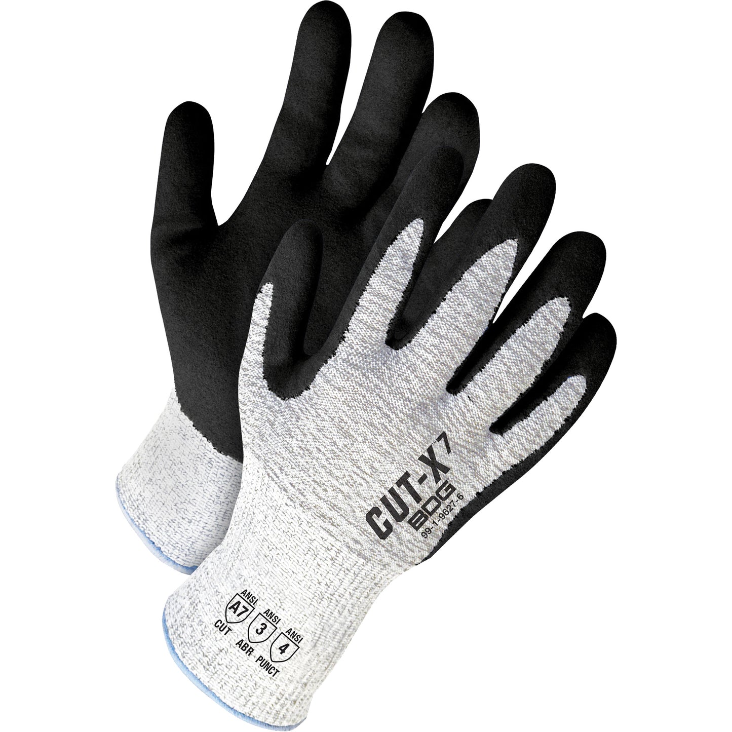 Bob Dale Gloves Cut-X™ Coated Cut-Resistant Gloves, Size Large/9, 13 Gauge, Nitrile Coated, HPPE Shell, ASTM ANSI Level A7