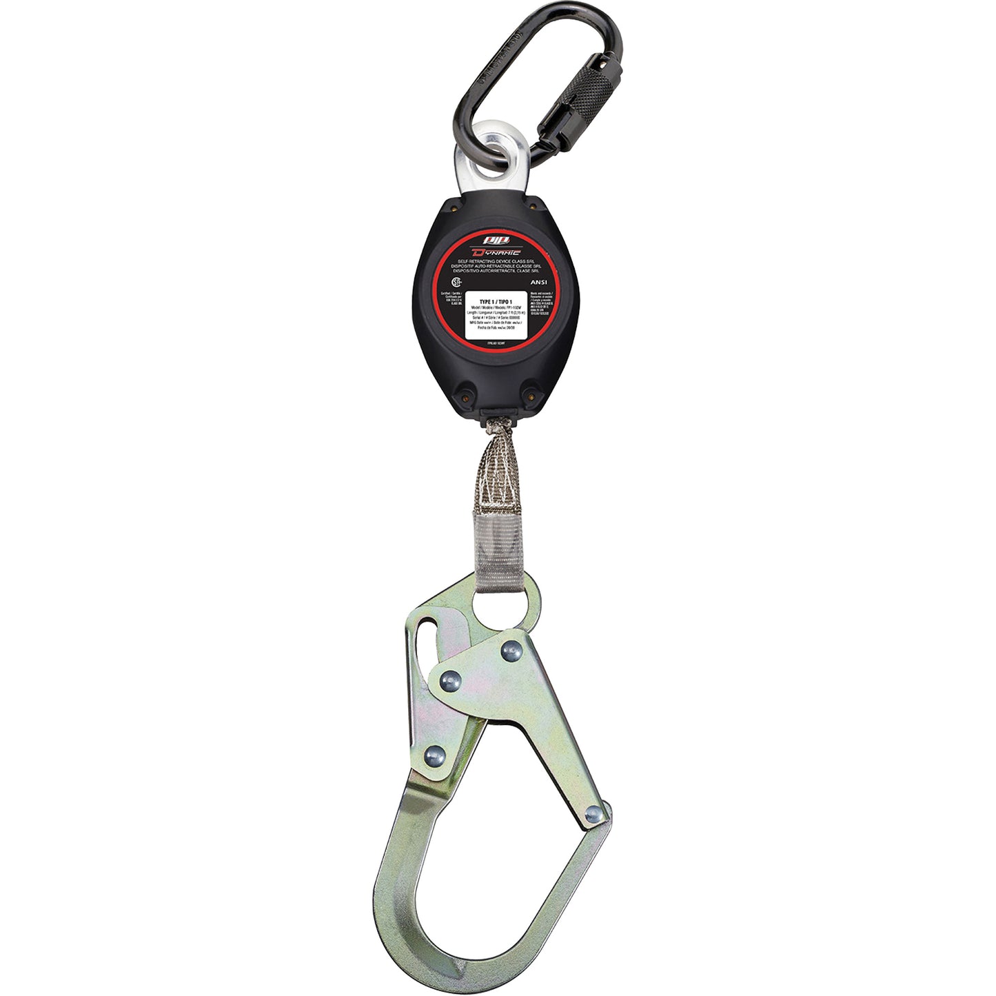 Protective Industrial Products Dynamic™ Medium Snap Hook Self-Retracting Lifeline, 7', Polyester, Swivel