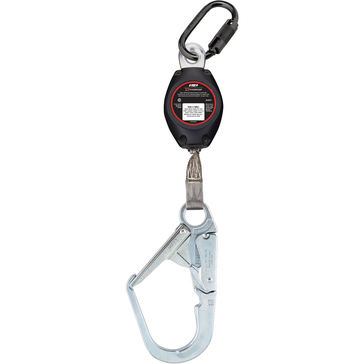 Protective Industrial Products Dynamic™ Large Snap Hook Self-Retracting Lifeline, 7', Polyester, Swivel