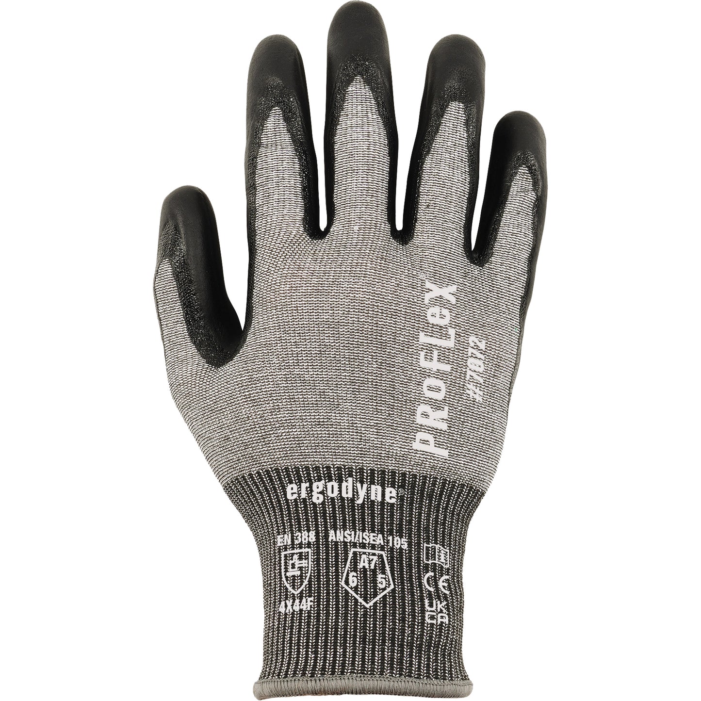 Ergodyne Proflex 7072 Cut-Resistant Gloves, Size 2X-Large, 18 Gauge, Nitrile Coated, HPPE/Tungsten Shell, ASTM ANSI Level A7/EN 388 Level F