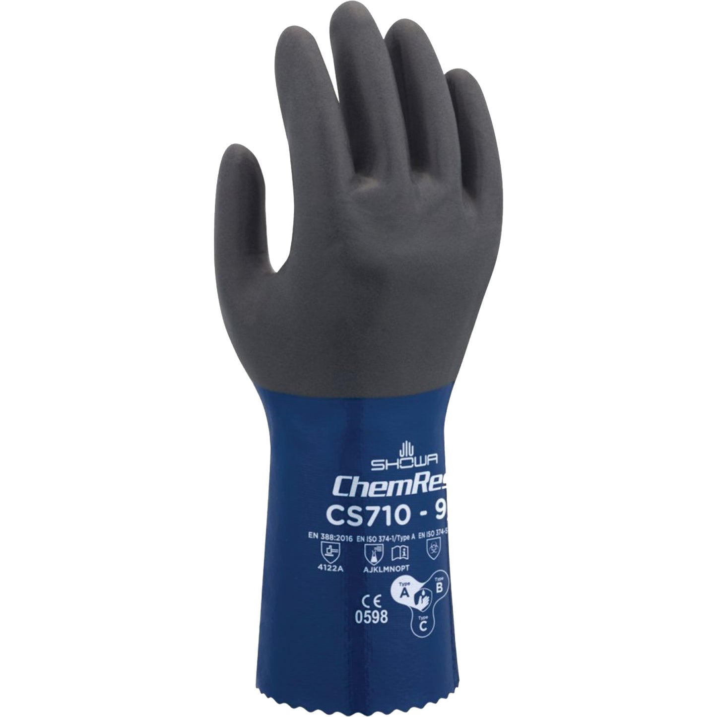 Showa CS710 Chemical-Resistant Gloves, Size 11, 12" L, Polyester
