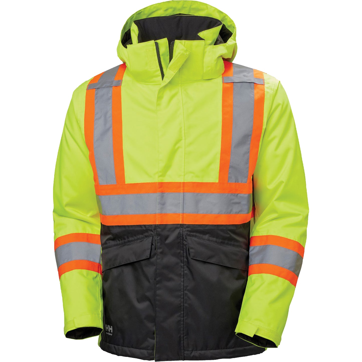 Helly Hansen Alta Winter Jacket, Polyester, Black/High Visibility Lime-Yellow, X-Small